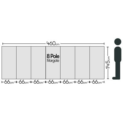8 Pole Multicoloured Polythene Windbreak