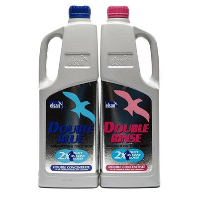 Elsan Double Concentrated Blue & Double Rinse 2L Twin Pack